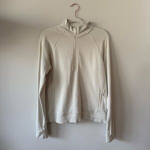 Lululemon Cream Women’s Half-Zip Waffle Knit Pullover